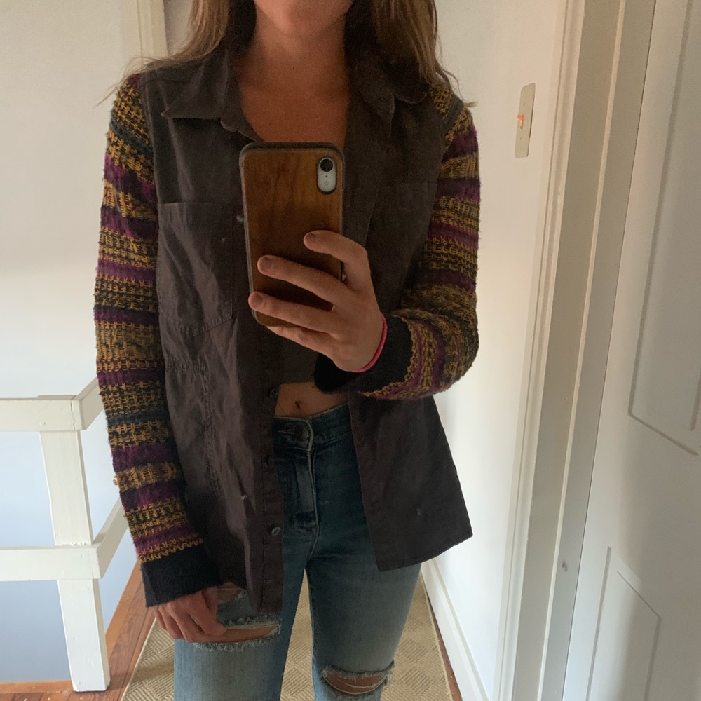 We the Free Button Up Knit Shirt